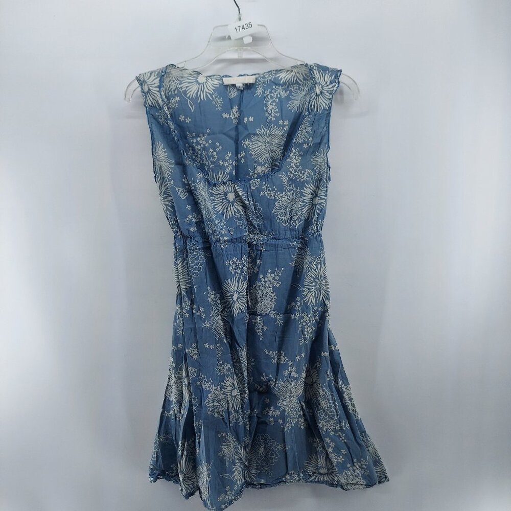 Erica Tanov midi dress women size 1 blue floral